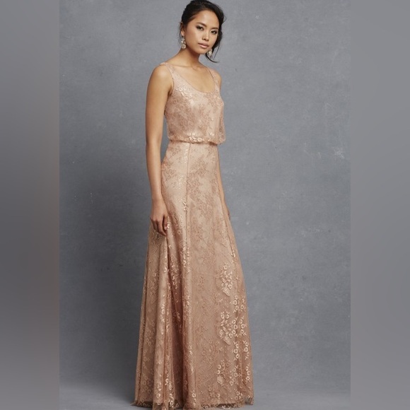 Donna Morgan Dresses & Skirts - Donna Morgan Collection Oyster Natalya Blouseon Lace Dress SIZE 10
